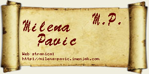 Milena Pavić vizit kartica